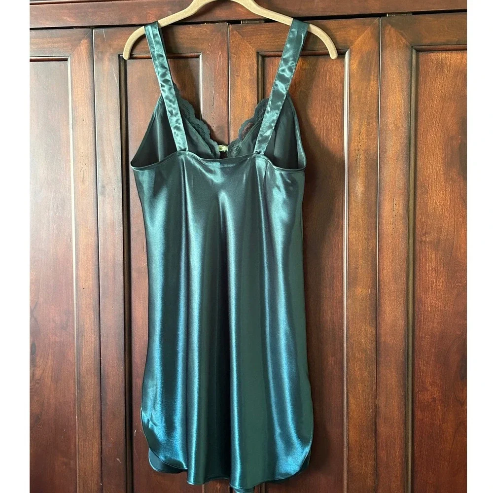 Expressions by California Dynasty Chemise Emerald Green 90s Vintage Nightie M